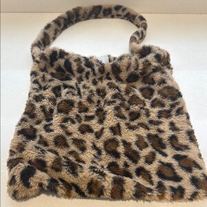 Leopard Print Faux Fur Shoulder Bag